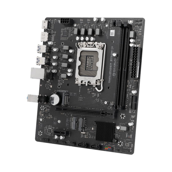 Материнская плата Maxsun MS-Challenger B760M-H B760, LGA1700, 2*DDR4, 1*PCIEx16, 1*PCIEx1, 2*M.2, 2*TypeC, 6*USB3.2Gen1, 4*USB2.0, 3*SATA3.0, 1G, DP, HDMI, M-ATX, RTL