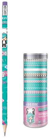 Карандаш ч/гр. deVENTE "NicoNico" с ластиком, мятный, HB (5032307)