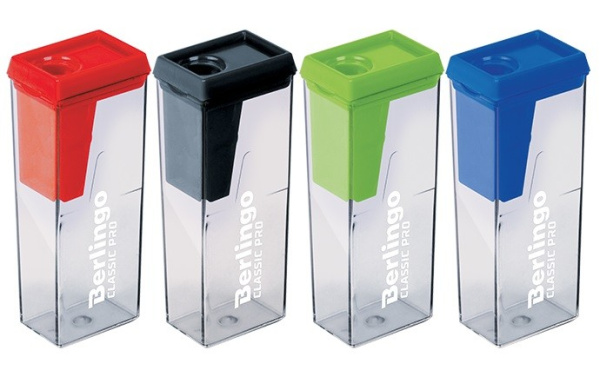 Точилка Berlingo "Classic Pro" 1 отверстие, ассорти (BBp_15019)