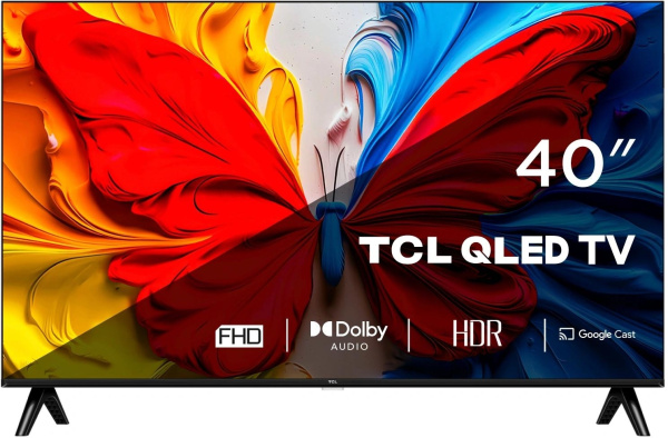 Телевизор QLED TCL 40" 40S5K черный FULL HD 60Hz DVB-T DVB-T2 DVB-C DVB-S DVB-S2 USB WiFi Smart TV