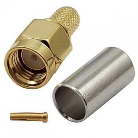 Разъем RP-SMA-M, кабельный, обжим, RG-58, RP-SMA-C58P