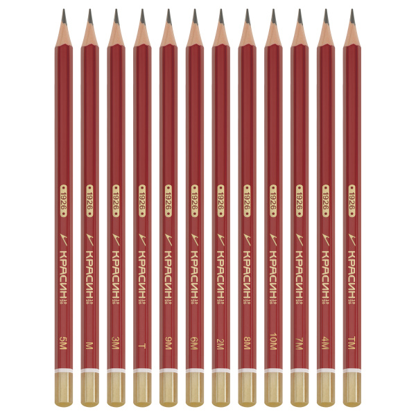 Карандаш ч/гр. КРАСИН "1926" набор 12шт. (Т-10М) КР-121202