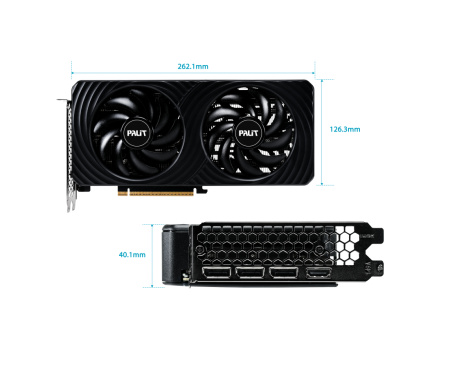 Видеокарта GeForce RTX5060 Palit 8Гб Dual OC GDDR7,128bit,HDMI,3DP (NE75060S19P1-GB2063D) ret