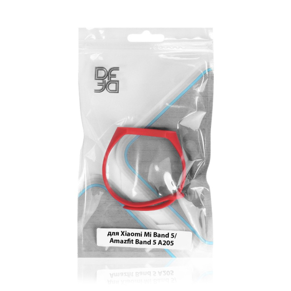 Ремешок классический силиконовый для Xiaomi Mi Band 5 DF xiClassicband-04 (red)