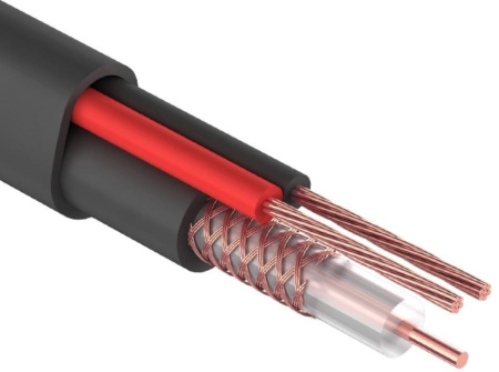 Кабель видеоконтроля КВОС 2х0.5, Rexant 01-4052, внешний, метражом