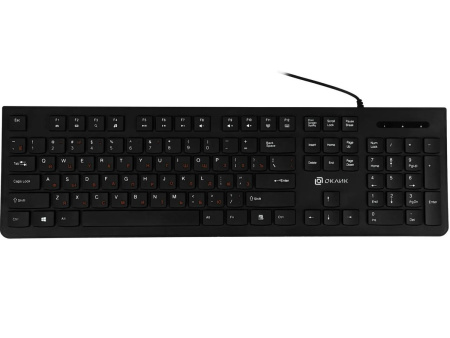 Клавиатура USB Oklick 505M slim, 104 клавиши, Black