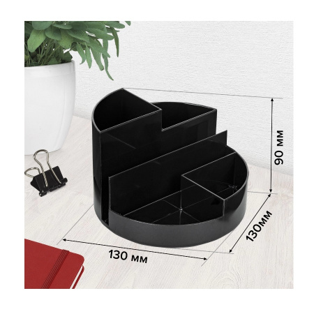 Подставка-органайзер BRAUBERG "DELTA" 6 секций, черная (238100)