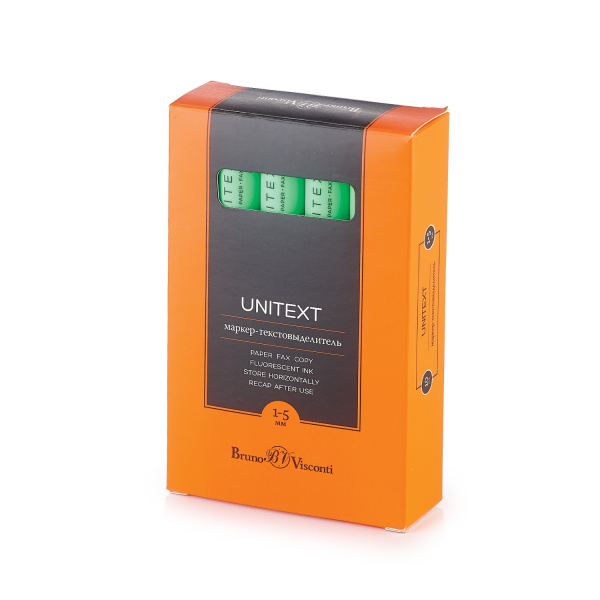 Маркер текстовыделитель BV "UniText" 1-5мм, зеленый 22-0033