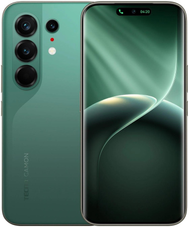 Смартфон Tecno Camon 50 Ultra 5G 256Gb 8Gb зеленый моноблок 3G 4G 6.78" 1208x2644 Android 16 50Mpix 802.11 a/b/g/n/ac/ax NFC GPS GSM900/1800 GSM1900 Protect