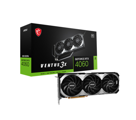 Видеокарта GeForce RTX4060 MSI 8Гб VENTUS 3X GDDR6,128bit,HDMI,3DP (RTX 4060 VENTUS 3X 8G) ret