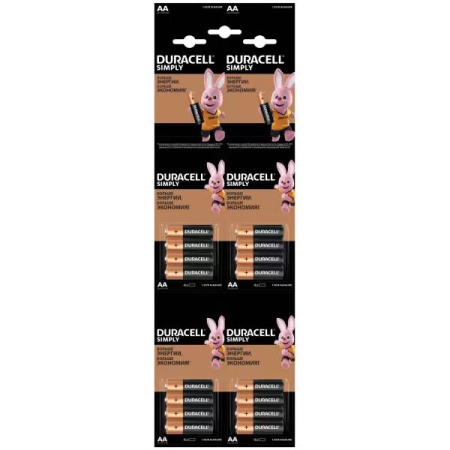 Батарейка AA(LR6) Duracell Basic отрывной блистер упак 16шт./1,5В. щелочные