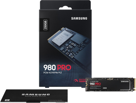 SSD-накопитель M.2 250Гб Samsung 980 PRO [MZ-V8P250BW](Samsung Elpis,V-NAND 3-bit MLC,NVMe,6400/2700