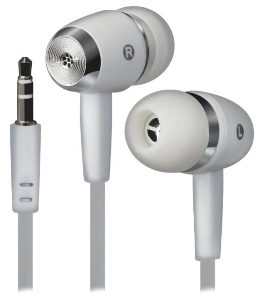 Наушники Defender Basic 620 вставные, 32Ом, 105дБ, кабель 1.1м, White