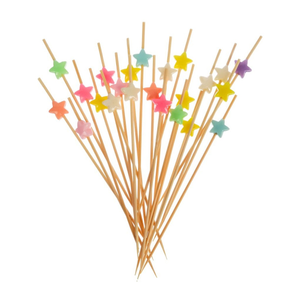 Шпажки д/канапе 24шт 12см Звездочки Сердечки (530-266)