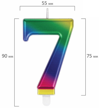 Свеча "Цифра 7" Золотая сказка 9см (591440)