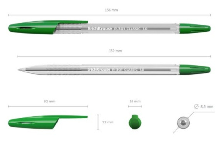 Ручка шариковая Erich Krause "R-301 Classic Stick" 1,0мм., зеленая (43187)