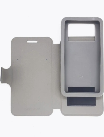 Чехол-книжка для телефонов 4.5"-4.8" (размер L) ярко-розовый с синим язычком