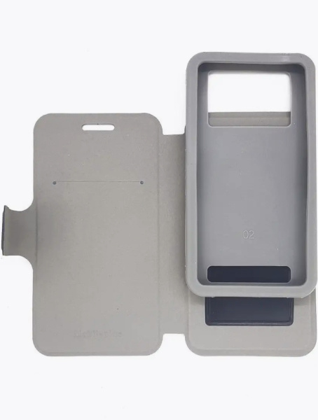 Чехол-книжка для телефонов 4.5"-4.8" (размер L) ярко-розовый с синим язычком