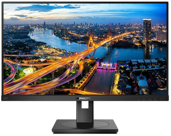 Монитор Philips 275B1 27'', 2560x1440, IPS, 75hz, 50M:1, 350cd, 4ms, DVI, HDMI 1.4, DP 1.2, 4xUSB 3.2, Speakers, H. adj 150mm, pivot, VESA, 3Y, Black/ Philips 275B1 27'', 2560x1440, IPS, 75hz, 50M:1, 350cd, 4ms, DVI, HDMI 1.4, DP 1.2, 4xUSB 3.2, Speakers,