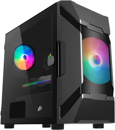 Корпус mATX Б_БП 1STPLAYER DK D3-A (USB3.0, Audio, WN,2x140mm LED, черный)[D3-A-BK-2G6P]