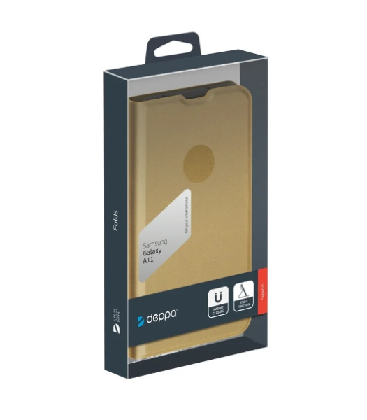 Чехол-книжка для Samsung Galaxy A11 Deppa Book Cover Silk Pro золотой (87588)