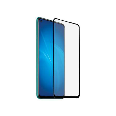 Защитное стекло для Xiaomi Redmi Note 9 с цветной рамкой (fullscreen+fullglue) (DF xiColor-78) (blac