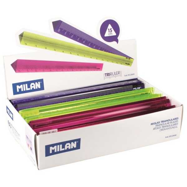 Линейка 15см. Milan, пластик, трехгранная (971877 / 351260С)