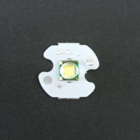 Светодиод мощный, T6, белый холодный, 3.2..3.4в, 2а, SMD 5050, на плате d16мм, LED