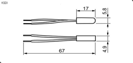 Термостат  90°C, NC,  5A, 250V, KSDI-90 (B-1009)
