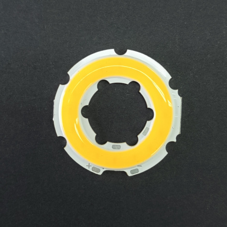 Светодиод COB кольцо  D30/d14мм, DC 12в,  3вт, белый теплый, 3000..3500K