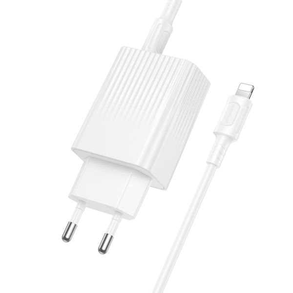 Зарядное_устройство - TypeC 30W BOROFONE BAS76A QC3.0/PD + кабель Lightning/Type-C белый