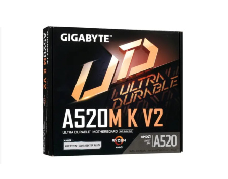 Мат.плата SocAM4 AMD A520 Gigabyte A520M K V2 (mATX,2DDR4,M.2,PCI-E16,PCI-E,HDMI,VGA,PC5100)