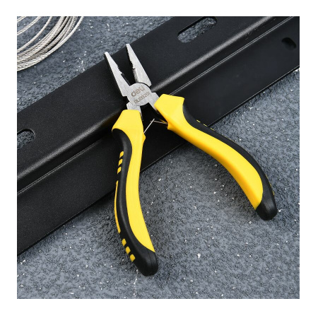 Плоскогубцы 115мм, Deli DL103201, двухкомпонентная рукоять