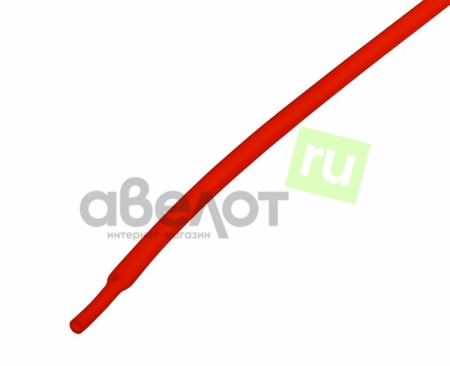 Трубка термоусадочная 2:1,   2.0/1.0мм, красная, подавление горения, отрезок 1м, Rexant