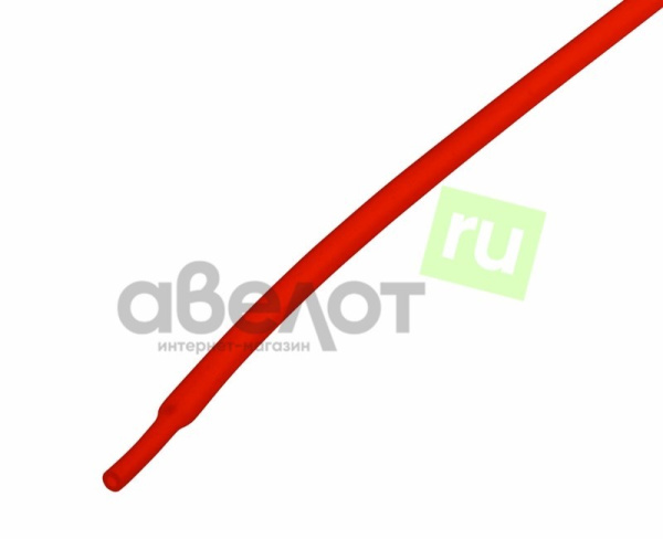 Трубка термоусадочная 2:1,   2.0/1.0мм, красная, подавление горения, отрезок 1м, Rexant