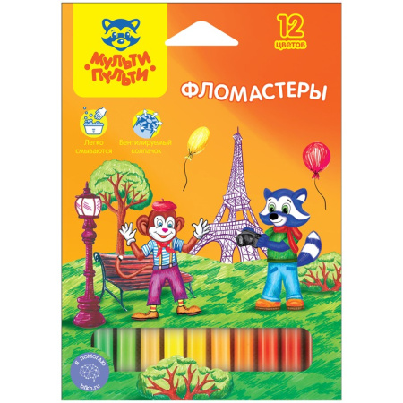 Фломастеры 12цв. Мульти-Пульти "Енот во Франции"  WP_10716
