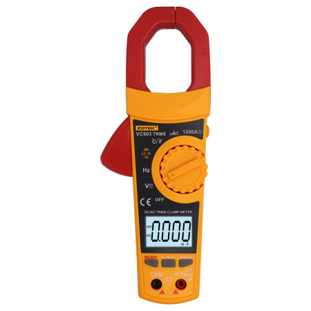 Токовые клещи Zotek VC903, AC/DC 1200A, TrueRMS, 6000counts, 2*AA