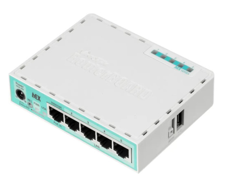Маршрутизатор Mikrotik hEX (RB750Gr3) no_wi-fi 1000_Mbps 5xLAN