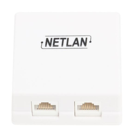 Розетка - RJ-45 5E_двойная_внешняя NETLAN EC-UWO-2-UD2-WT J203