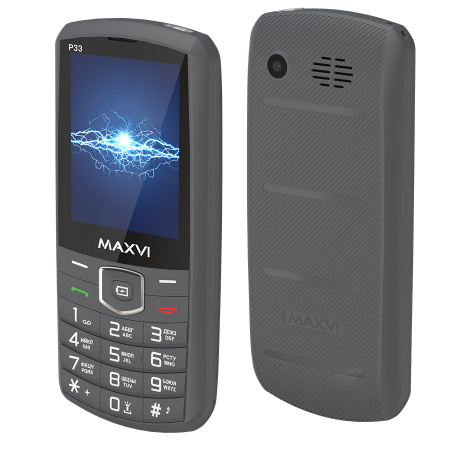 Сотовый Maxvi P33 Dark grey 2sim/2.8"/320*240/microSD/0.3МП/Bt/4000мАч/моноблок