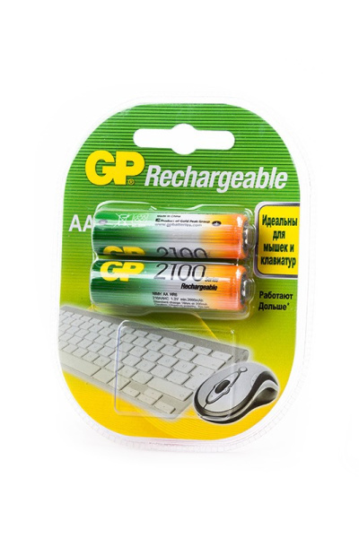 Аккумулятор Ni-MH AA GP 2100mAh/1.2в блистер 2шт.