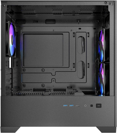 Корпус Azza AEROHEX-M черный без БП mATX 8x120mm 2x140mm 1xUSB2.0 2xUSB3.0 audio bott PSU
