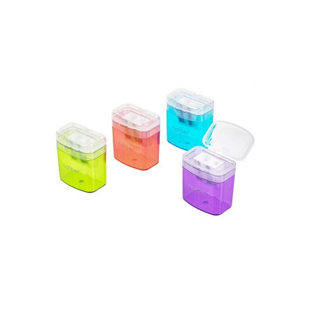 Точилка Hatber "PRIME-Ll" 2 отверстия, ассорти (BS_078199)