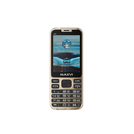 Сотовый Maxvi X10 Metallic gold 2sim/2.8"/320*240/microSD/0.3МП/Bt/1600мАч/моноблок