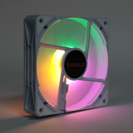 Кулер в корпус 120x120x25 TESLA RGB120 LW3 (hydrodynamic/1200rpm/3pin+molex/FRGB/белый)(набор из 3 кулеров)[TSL-120-LW3]