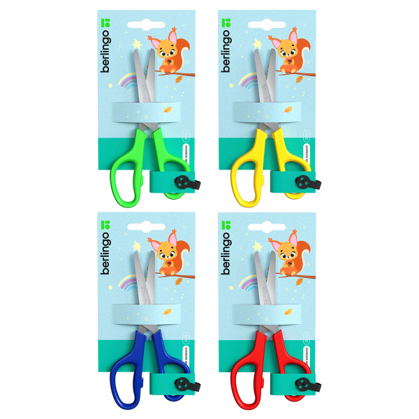 Ножницы 13,5см. Berlingo детские, ассорти, европодвес (DNn_14023)