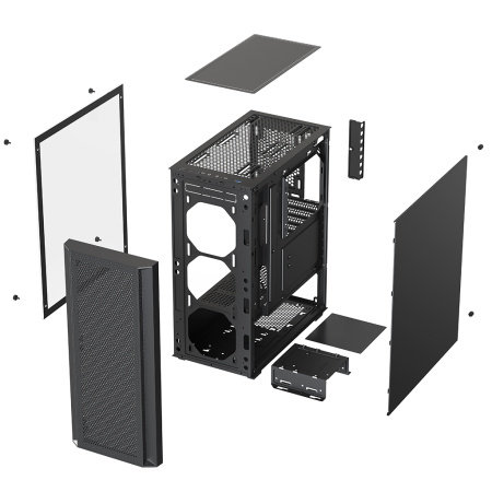 Корпус ATX Б_БП XASTRA A311 4FRGB Black (USB3.0,Audio,TG+Mesh,черный,4х120мм FRGB)[A311-4FR12F]