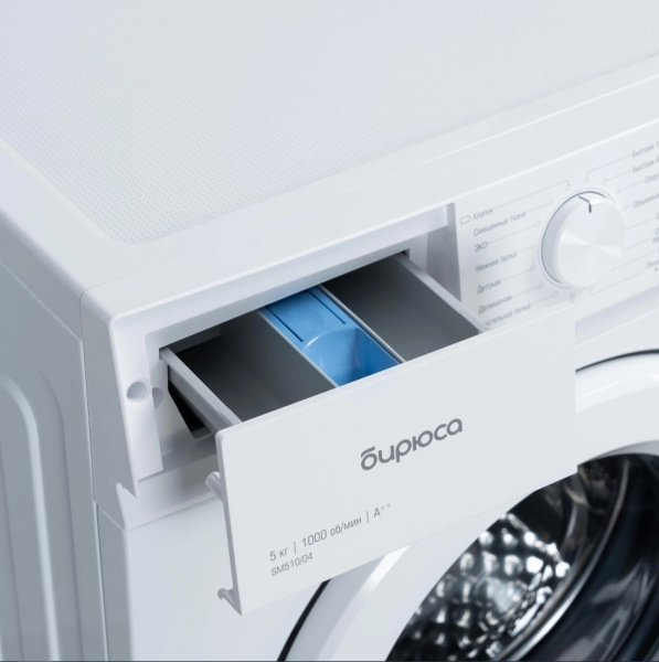Стиральная машина Бирюса WM-SM510/04 Белый 5кг, фронт. загр-ка, отжим 1000об/мин, 16 прог., 85x59,5x44 см, класс А