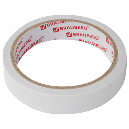 Клейкая лента двухсторонняя 19мм.*10м. BRAUBERG на бумажной основе (227268)