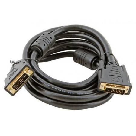 Кабель DVI-D(m) - DVI-D(m)  3.0м VCOM, 25M/25M, позол. контакт, 2 фильра, черный (VDV6300-3M)
